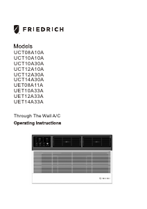 Manual Friedrich UET14A33A Air Conditioner