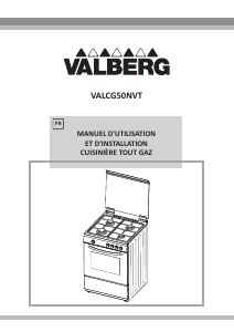Mode d’emploi Valberg VALCG50NVT Cuisinière