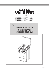 Mode d’emploi Valberg VALCG604CMSVT Cuisinière