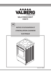 Mode d’emploi Valberg VALCV503CCBVT Cuisinière