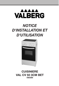 Mode d’emploi Valberg VALCV503CMBET Cuisinière