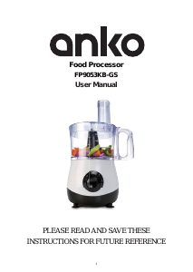 Manual Anko FP9053KB-GS Food Processor