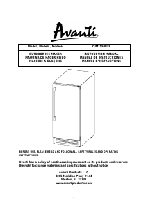 Manual de uso Avanti OIM1550U3S Máquina de hacer hielo