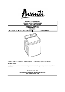 Manual Avanti SLTW37D0W Washing Machine