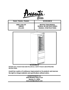 Mode d’emploi Avanti WCDD108E3S Cave à vin