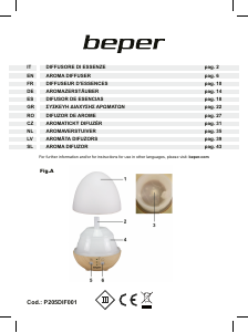 Mode d’emploi Beper P205DIF001 Diffuseur d'arôme