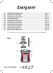 Manual de uso Beper P101CUD200 Fuente de chocolate