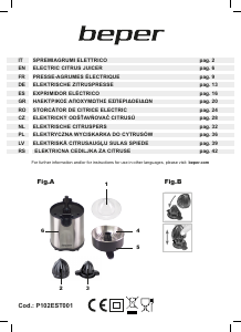 Manuale Beper P102EST001 Spremiagrumi