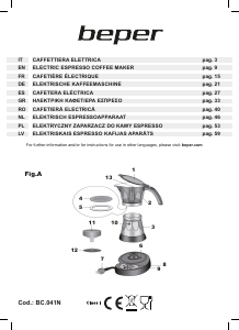 Mode d’emploi Beper BC.041N Cafetière