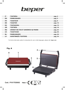 Manual de uso Beper P101TOS002 Grill de contacto