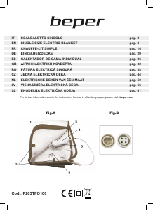 Manual Beper P203TFO100 Electric Blanket