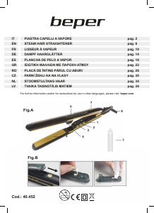 Manuale Beper 40.452 Piastra per capelli