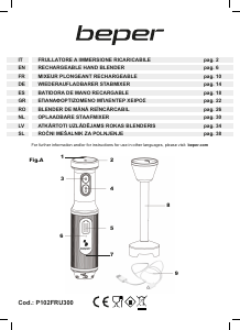 Manual Beper P102FRU300 Blender de mână