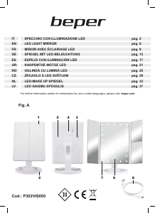 Manuál Beper P302VIS050 Zrcadlo