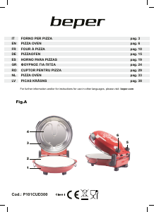 Manuale Beper P101CUD300 Forno per pizza