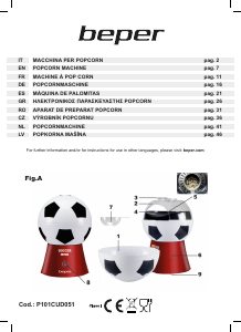 Manual Beper P101CUD051 Masina de popcorn