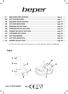 Manual Beper P101CUD501 Sausage Grill