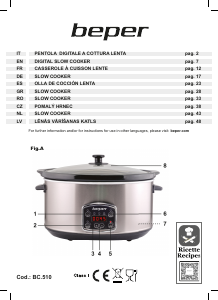 Manuale Beper BC.510 Slow cooker