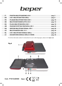 Manual Beper P101CUD500 Table Grill