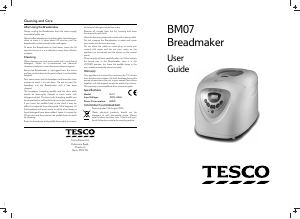 Manual Tesco BM07 Bread Maker