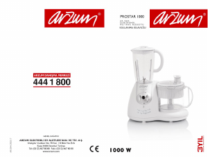 Bedienungsanleitung Arzum AR 1044 Prostar 1000 Küchenmaschine