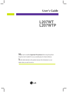 Manual LG L207WTP-PF LCD Monitor