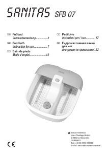 Manual Sanitas SFB 07 Foot Bath