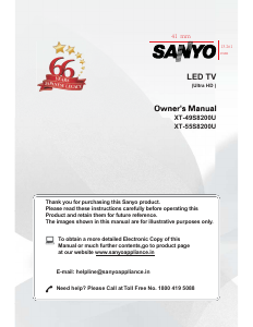 Handleiding Sanyo XT-49S8200U LED televisie