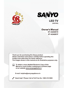 Manual Sanyo XT-32A081H LED Television