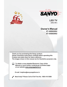 Manual Sanyo XT-55S8200U LED Television