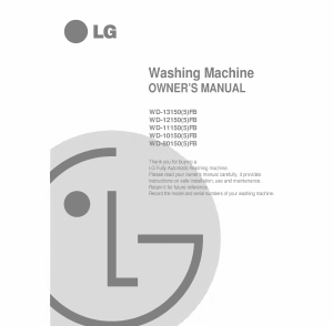 Manual LG WD-11155FB Washing Machine