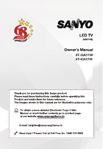 Handleiding Sanyo XT-32A170H LED televisie