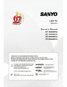 Manual Sanyo XT-43A081U LED Television