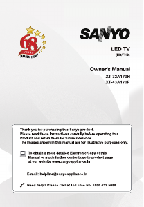 Handleiding Sanyo XT-43A170F LED televisie