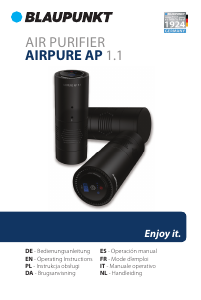 Instrukcja Blaupunkt AP 1.1 Oczyszczacz powietrza