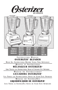 Manual de uso Oster 4172 Batidora