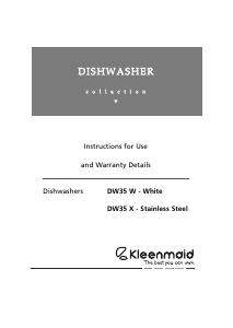Manual Kleenmaid DW35W Dishwasher