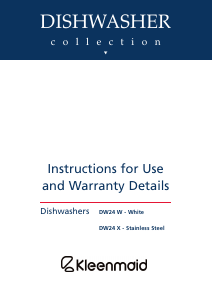 Manual Kleenmaid DW24W Dishwasher