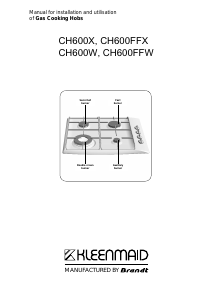 Handleiding Kleenmaid CH600X Kookplaat