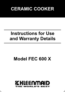 Manual Kleenmaid FEC600X Range
