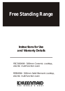 Manual Kleenmaid FES500W Range