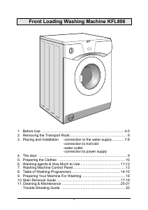 Handleiding Kleenmaid KFL806 Wasmachine