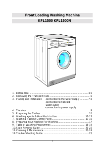 Handleiding Kleenmaid KFL1500 Wasmachine
