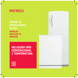 Manual de uso Patrick HPK292B Frigorífico combinado
