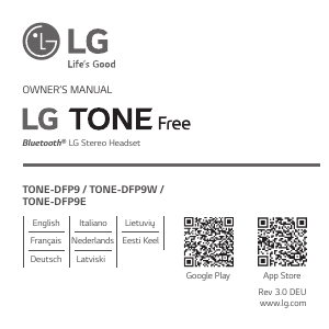 Manual LG TONE-DFP9W Headphone