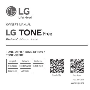 Mode d’emploi LG TONE-DFP8W Casque