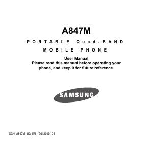 Manual Samsung SGH-A847D Mobile Phone