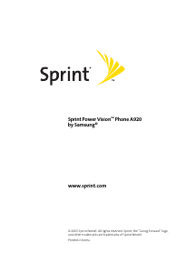 Manual Samsung SPH-A920B (Sprint) Mobile Phone