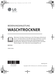 Bedienungsanleitung LG V9WD128H2 Waschtrockner