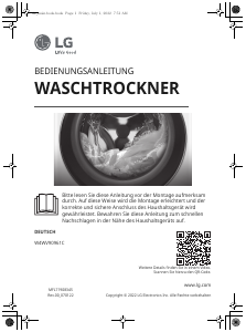 Bedienungsanleitung LG W4WV90961C Waschtrockner
